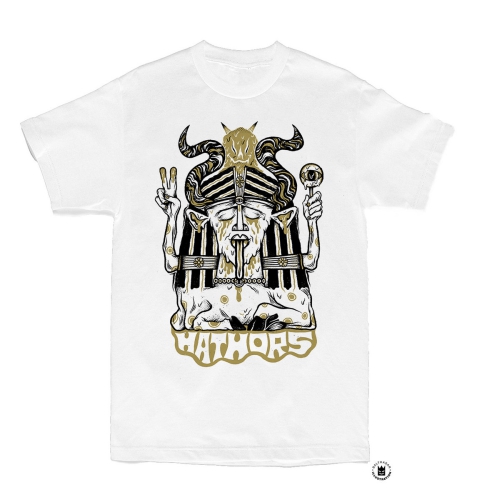 Hathors - T-Shirt - Weiß mit Gold/Schwarz Druck