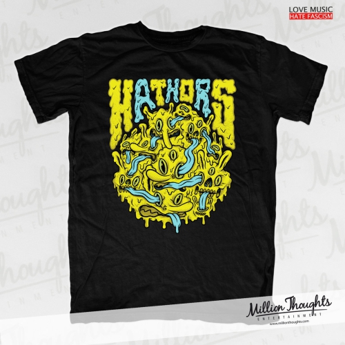 Hathors - T-Shirt - Schwarz mit Gelb/Blau Druck